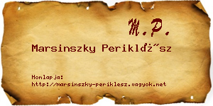 Marsinszky Periklész névjegykártya